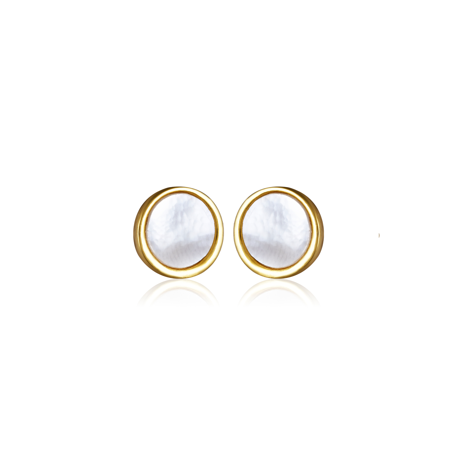 Moonveil Round Gold Earrings