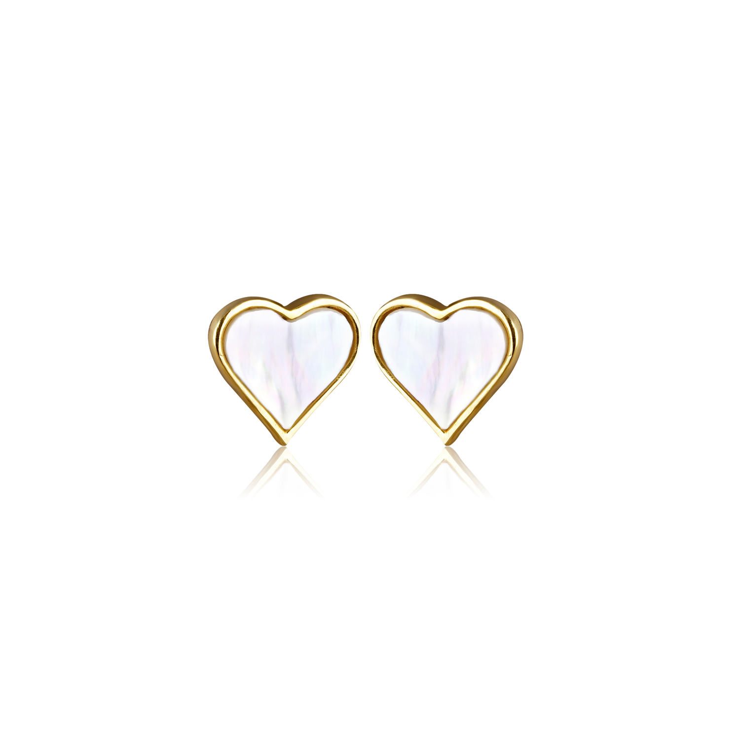 Moonveil Heart Gold Earrings