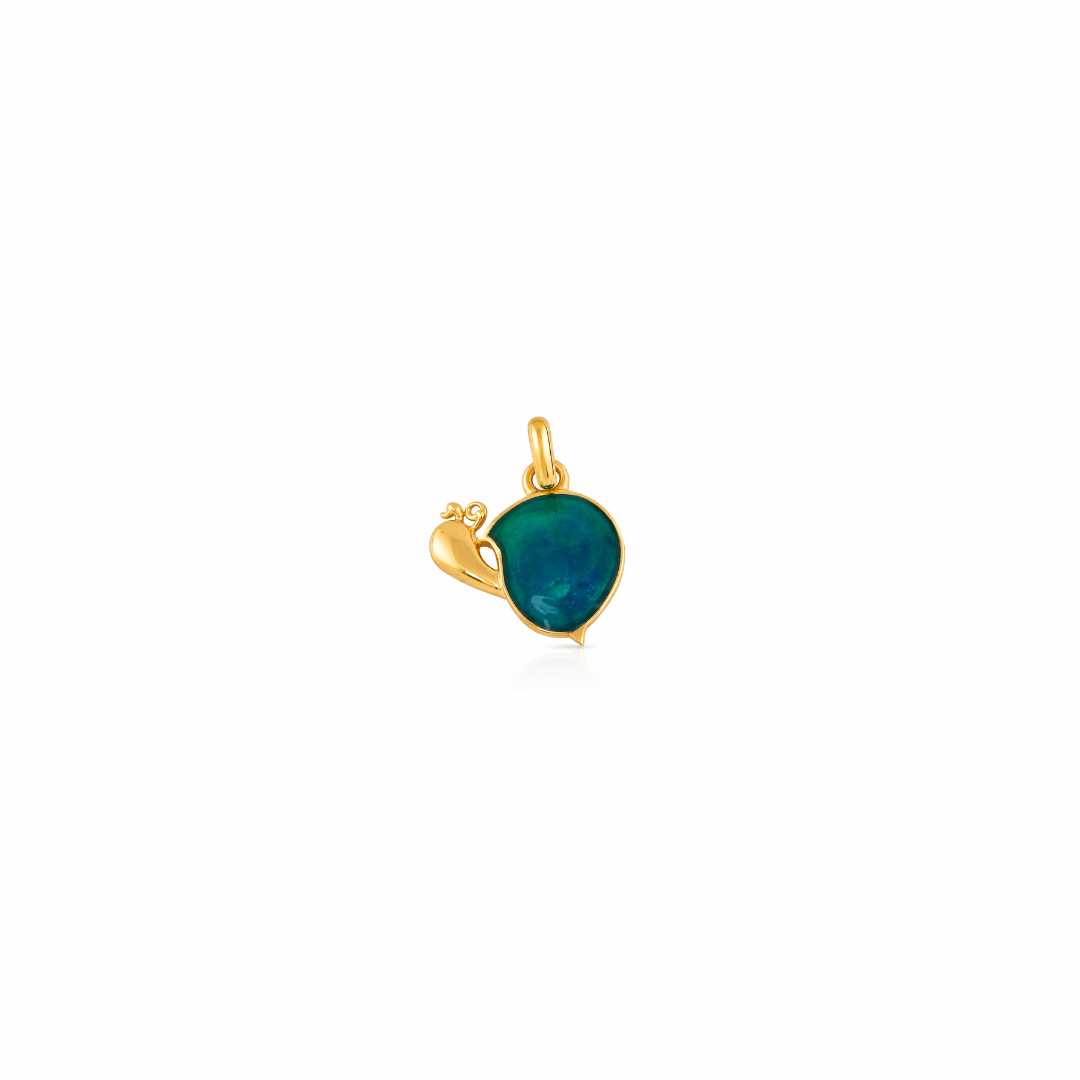 Royal Blue Golden Snail Pendant