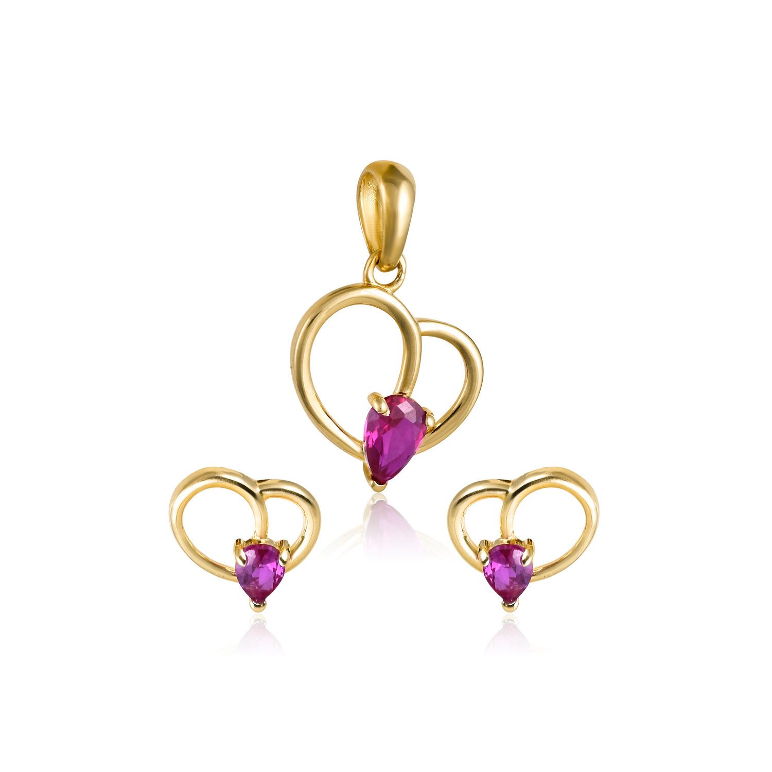 Roselle Heart Pendant Set