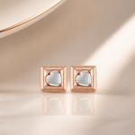 Pair of heart-shaped earrings in 9kt rose gold