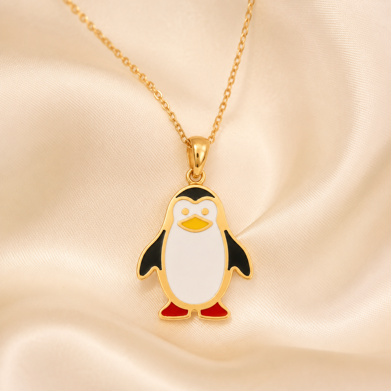 Golden Baby Penguin Pendant