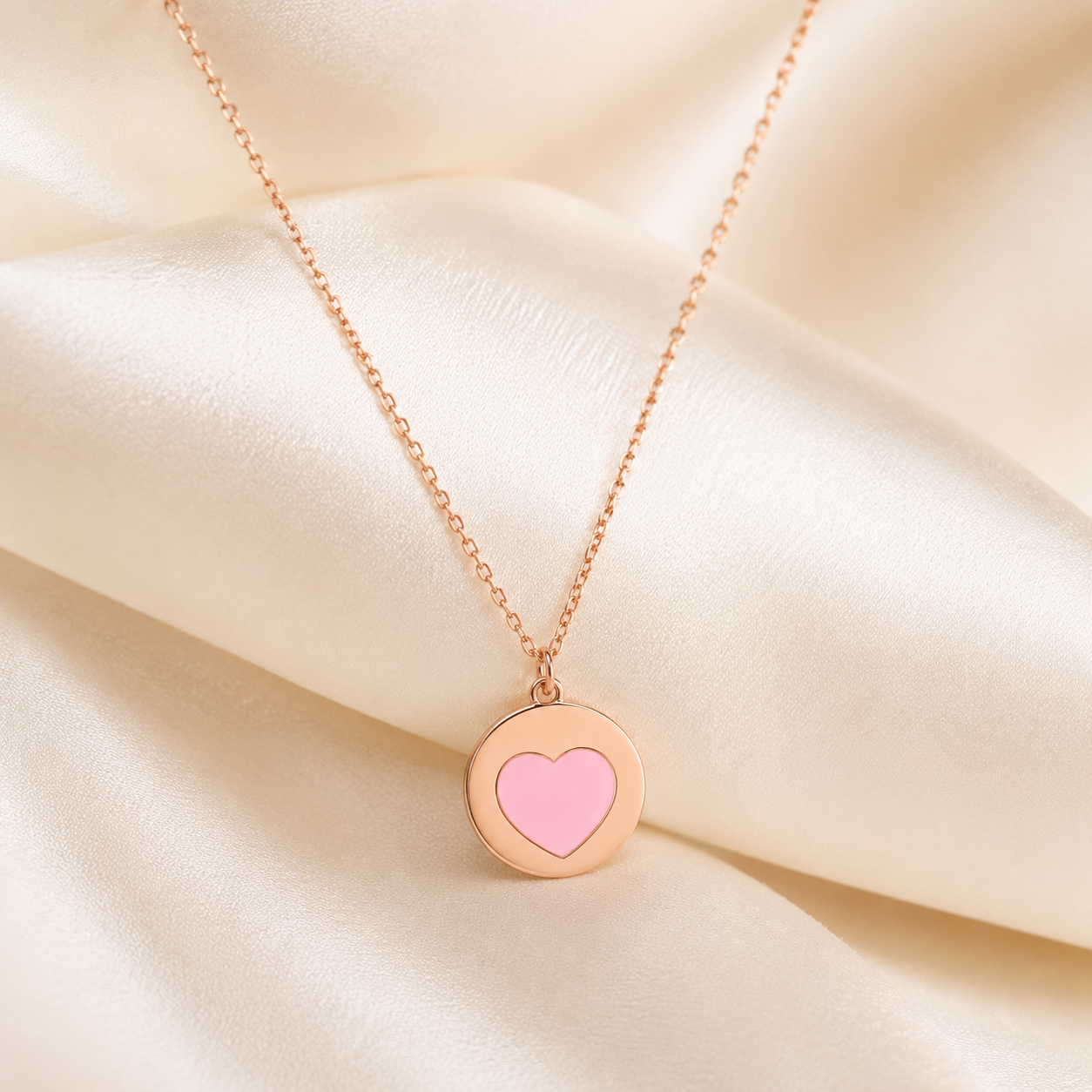 Pink Heart Chain Pendant