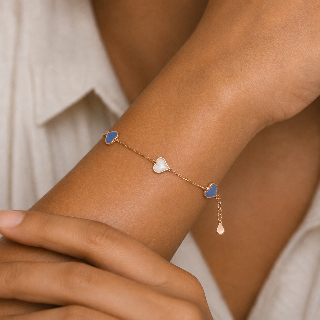 Skywhite Hearts Bracelet