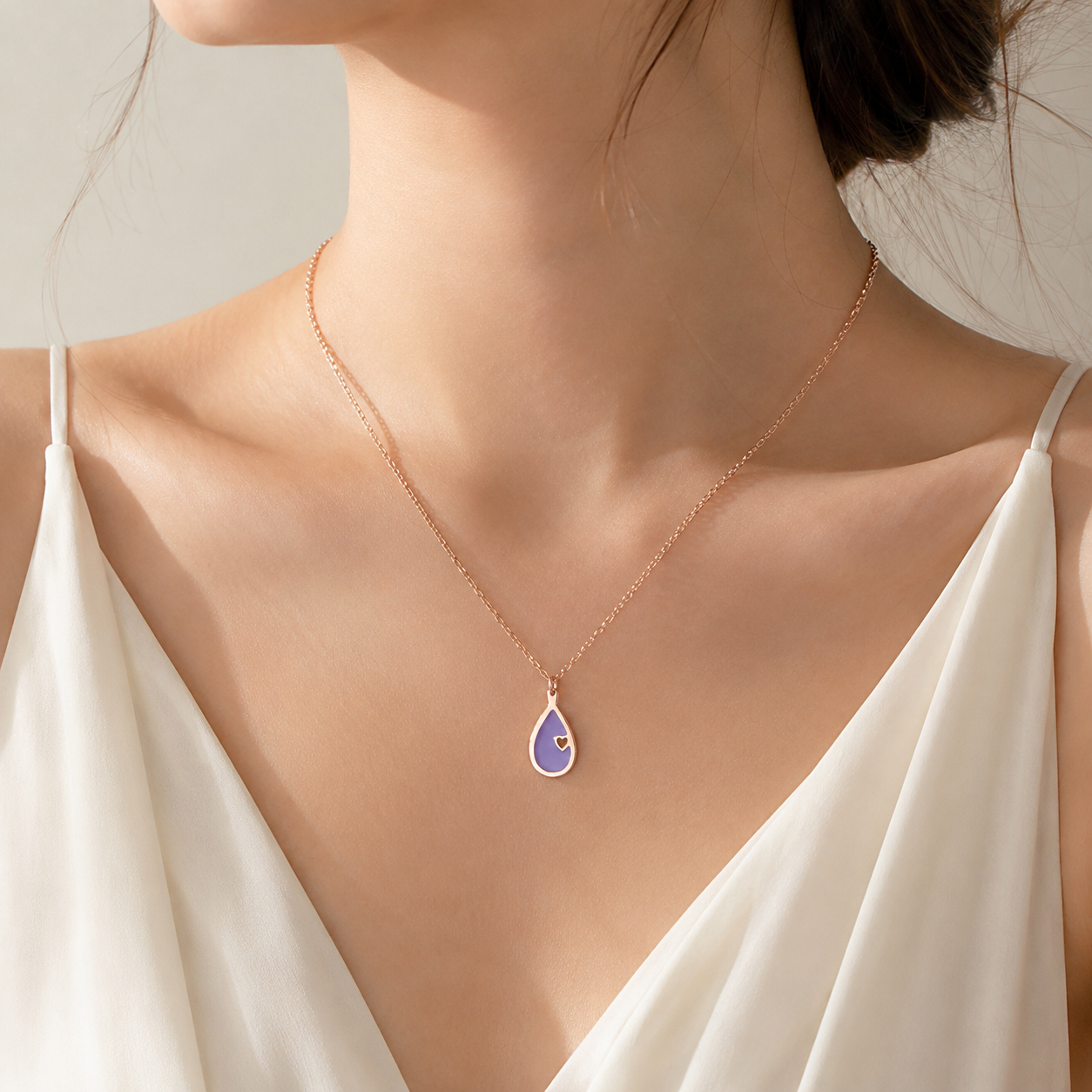 Lilac drop Pendant Chain