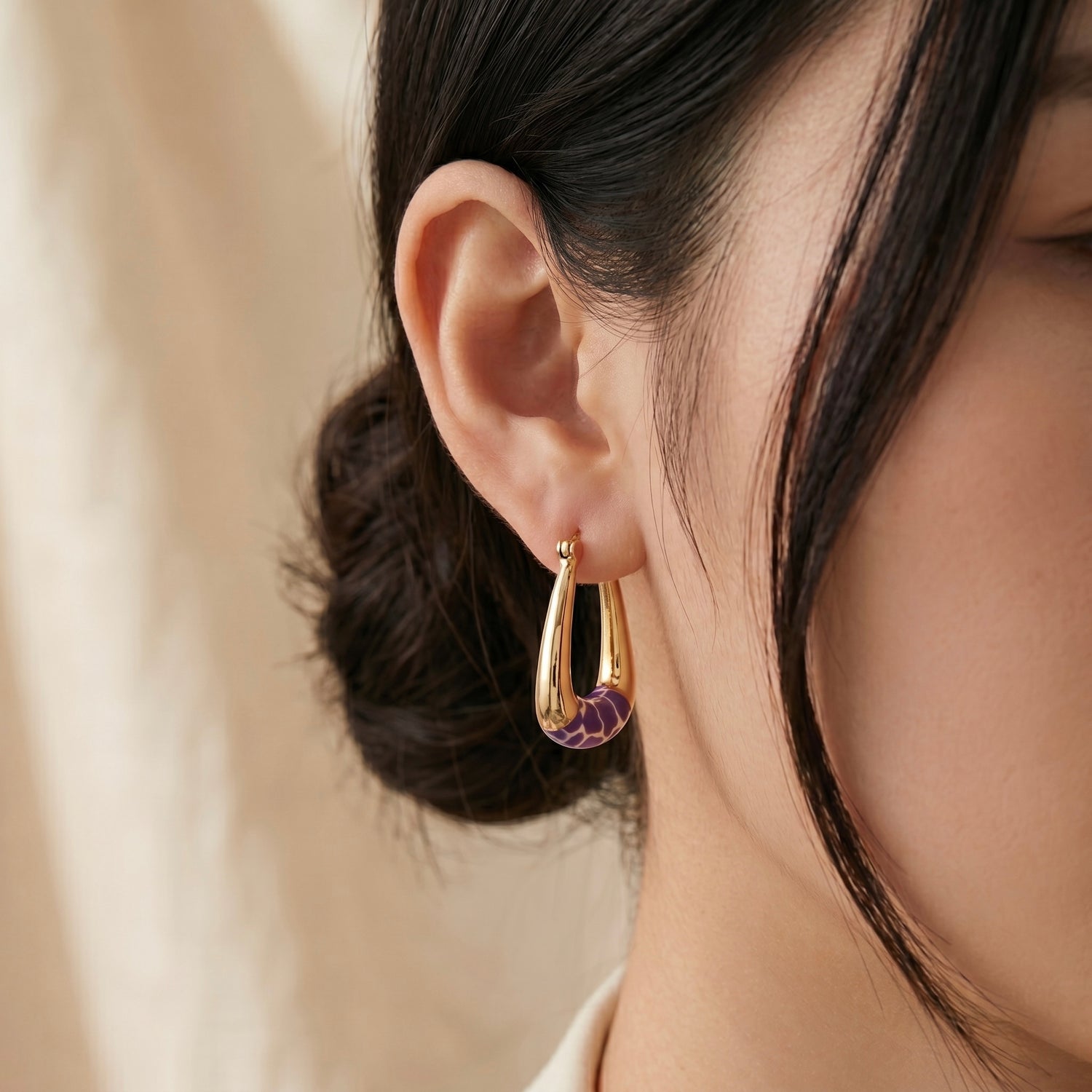 Lavender Serpant Hoops