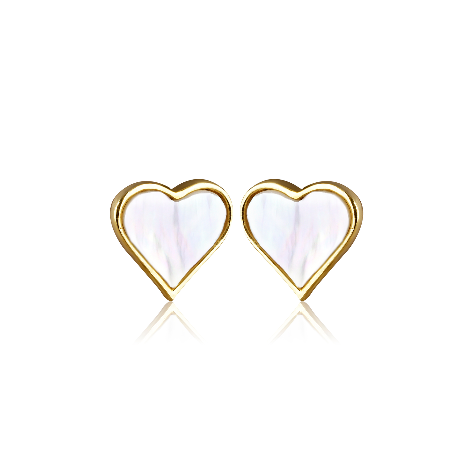 Moonveil Heart Gold Earrings