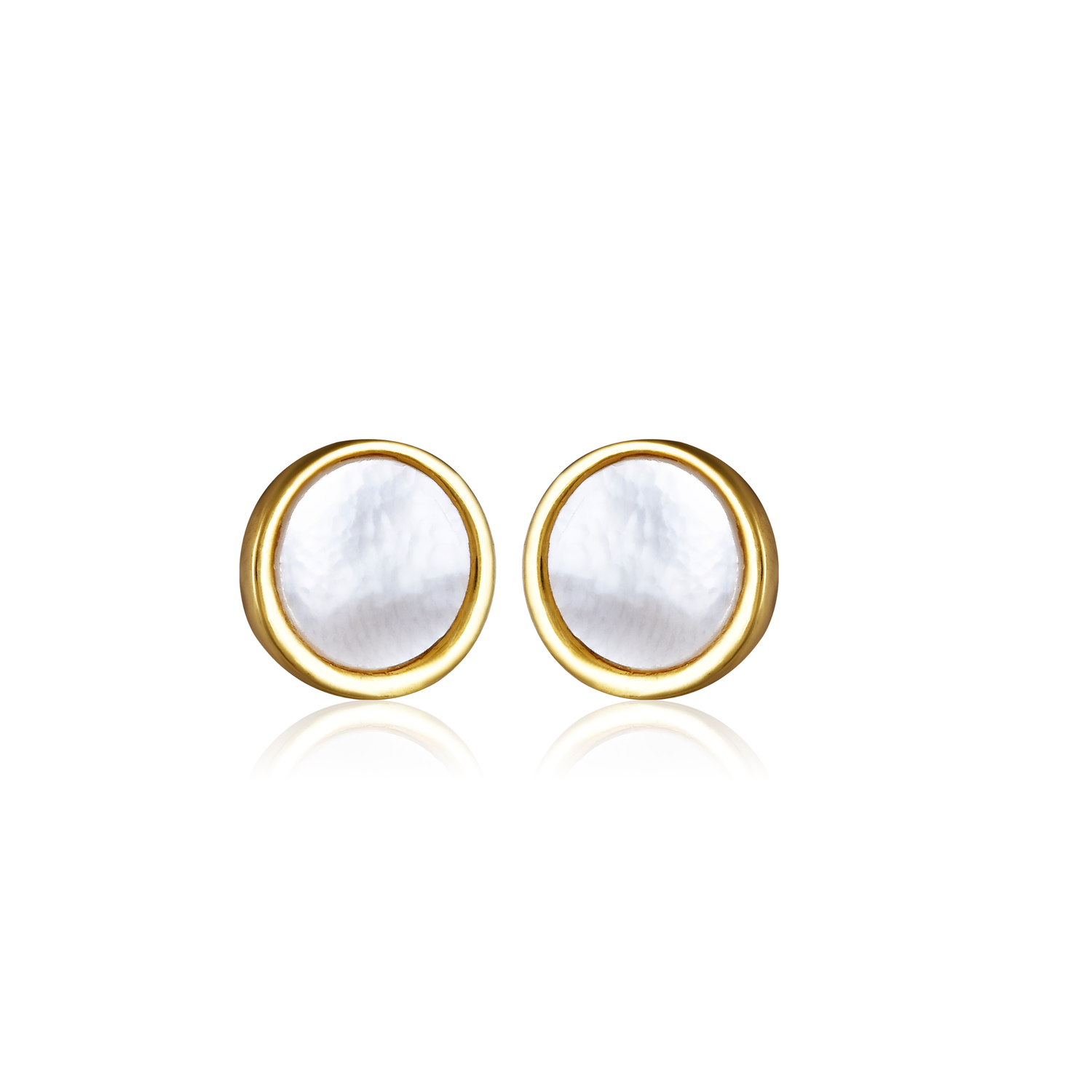 Moonveil Round Gold Earrings
